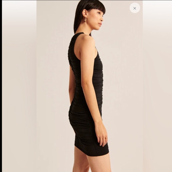 ABERCROMBIE Black Ruched Dress NWT - Picture 4 of 13